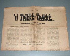 Antico giornale u Trikke Trakke natale Taranto Puglia folklore e tradizioni 1932