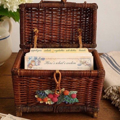 Ricettario cesto rattan - ricettario,