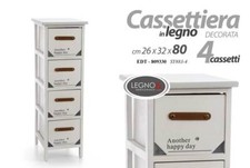 CASSETTIERA 4 CASSETTI LEGNO