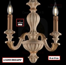 APPLIQUE 2 LUCI LEGNO