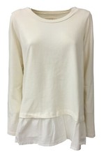 LABO.ART maglia cotone manica lunga bimateriale panna FUZZI CERVO+SUSHI