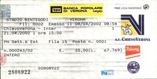 Biglietto stadio Chievo Verona