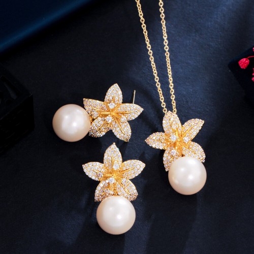 Set orecchini collana - , perle
