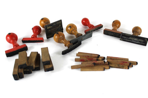 Lotto timbri vintage legno - timbri,