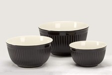 Simsbury Batter Bowl Set, 3-Piece Nesting Bowls, Stoneware Kitchen Mixing Bow...