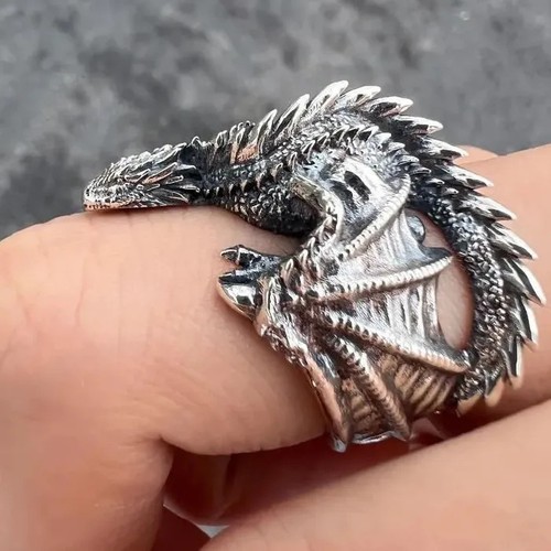 Anello drago gotico punk - drago,