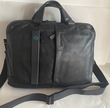 Stupenda unisex  capiente borsa   tracolla  pelle di vitello marrone  Piquadro