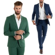 Abito Uomo Monopetto  Completo Giacca Pantaloni Elegante Casual Vari Colori