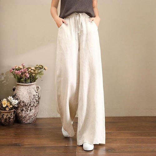 Pantaloni donna lino blend - pantaloni,