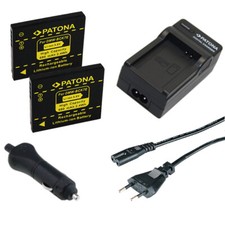 2x Batteria Patona + caricabatteria casa/auto per Panasonic Lumix DMC-SZ1