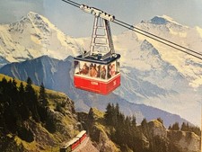 Lehmann Rigi Electric 900E Funivia, Giocattolo in Latta Gondola con Sciatore, Anni 50
