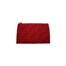 Pochette in tela rossa Fendi