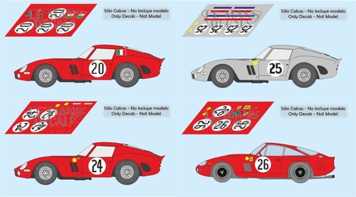 Decals ferrari 250 gto mans - ferrari,