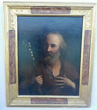 Dipinto antico olio su tela scuola emiliana San Giuseppe XVII sec con cornice