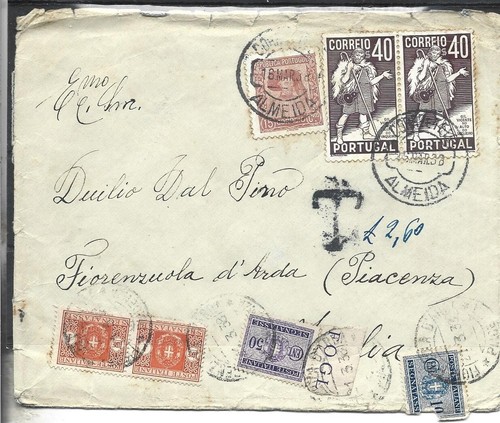 1938 busta multi affrancata - affrancata, da