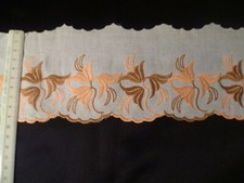 PIZZO SANGALLO COTONE SALMONE NOCCIOLA BCO ALTEZZA CM 9 BALZA BORDO VENDITA A MT