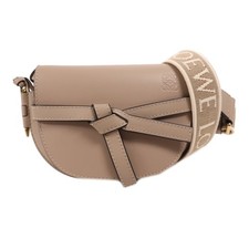 Borsa a tracolla LOEWE GHW Mini Gate in pelle di vitello beige
