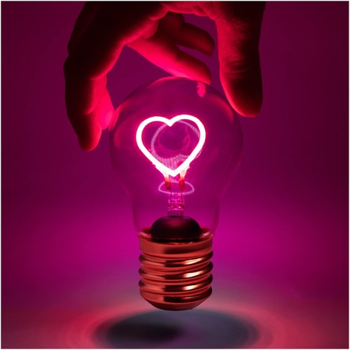 Lampada rosa lampadina cuore - -,