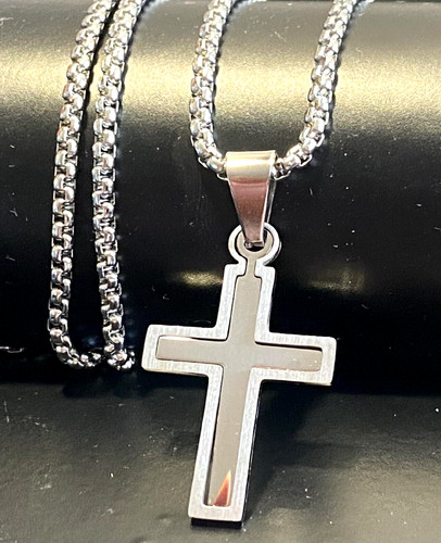 Collana con croce - rosario, in