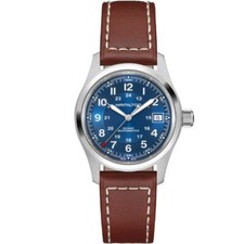 Nuovo Orologio Uomo Hamilton Khaki Field Auto 38MM Quadrante Blu H70455540