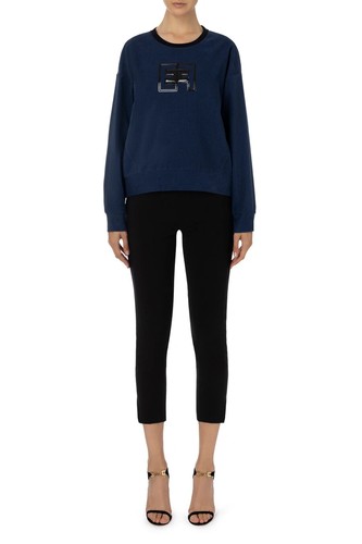 Felpa donna girocollo con logo