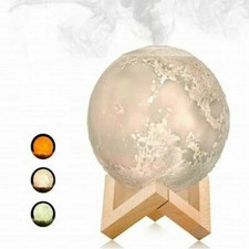 UMIDIFICATORE ULTRASUONI LAMPADA LUNA LUCE LED AROMATERAPIA DIFFUSORE AROMI FUMO
