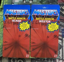 ¥ BATTLE ARMOR HE-MAN + SKELETOR Custom Card MASTERS OF THE UNIVERSE MOTU