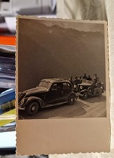 Foto Cartolina Old Photo Ritratto Comitiva Sosta Auto Antiche SI92 ^