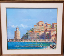 PITTORE -LEO PECCHIONI 1926-2008 ' RIO MARINA ' ISOLA D'ELBA LIVORNO