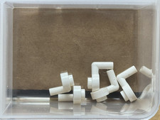LEGO Parts - Piastra Bianca, Rotonda 1 x 1 Barra Aperta Braccio Giù - N. 3661 - Quantità 5