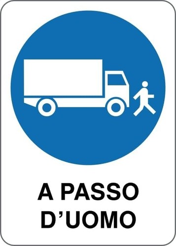 Cartello segnaletico a passo - a,