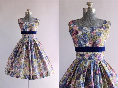 Abito floreale vintage anni - , 50