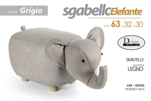 Sgabello elefante pouf - sgabello,