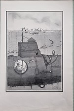 1915 WW1 Heath Robinson Stampa Oh U! Periscopio Tedesco Ach Himmel