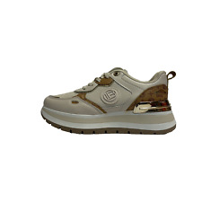 LAURA BIAGIOTTI SCARPE DONNA SNEAKERS CON GOMMA MEDIA LEGGERE 8918 IVORY/COGNAC