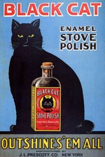 STUFA SMALTATA GATTO NERO