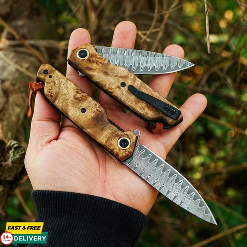 Coltello pieghevole damascato