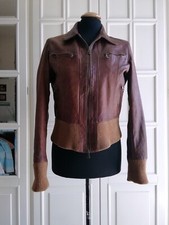 Giacca donna pelle vera Bagatt M / 42 IT corta Giubbotto bomber colletto