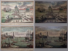Lisbon - Palazzo Reale E Porto - Rare Stampe Di Scatola Ottica - Probst 1780