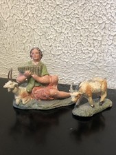 Statuina Del Presepe C.C. CONFALONIERI Pastore Con Caprette