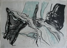 Renato Volpini litografia Elementi 1960 71x51 firmata numerata pubblicata