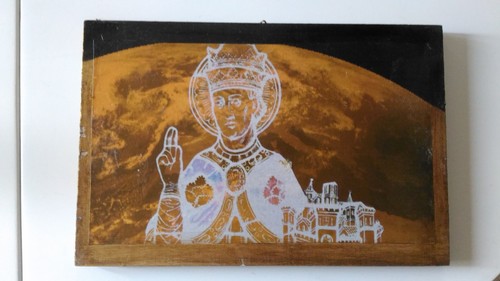 Quadro decoupage legno rosone