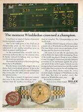 ROLEX OROLOGIO Oyster Perpetual Datejust WIMBLEDON 1 pagina Pubblicita' 1989 