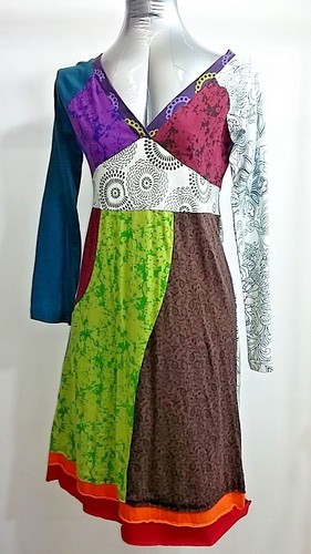 Abito patchwork colorato - , di