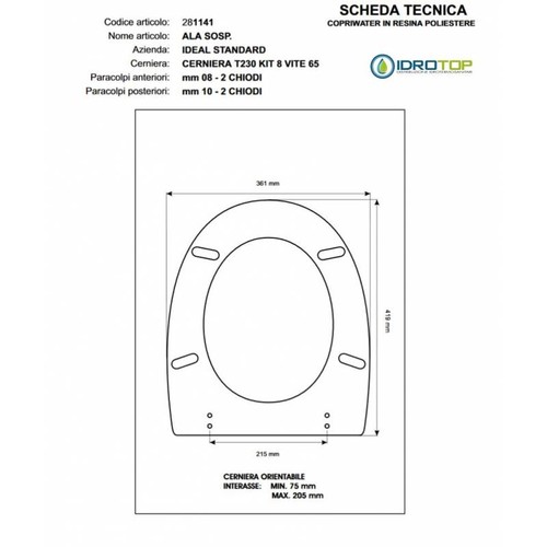 Copriwater ideal standard - copriwater, ala