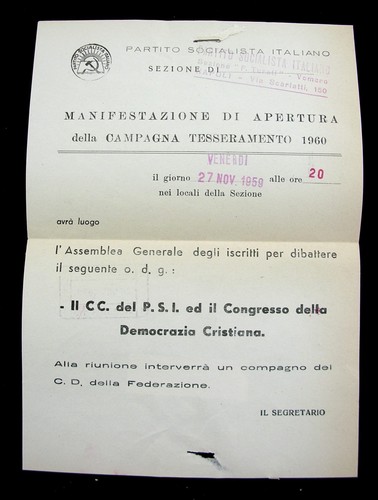 Volantino partito socialista - volantino,