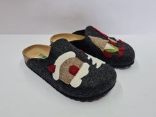 Bionatura Ciabatta Donna Snow in Feltro di Lana C/Applicazioni - ANTRA (Antracit