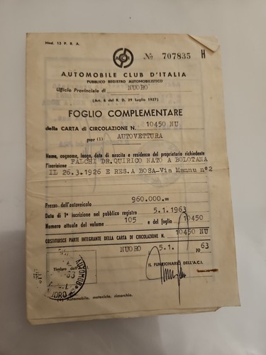 Vintage foglio - a.c.i.,