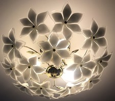 Murano Glass  White Flowers