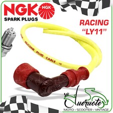 CAVO CANDELA NGK SILICONE PIPA ROSSO FILO GIALLO UNIVERSALE MOTO SCOOTER RACING